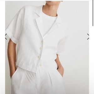 Madewell cropped linen top